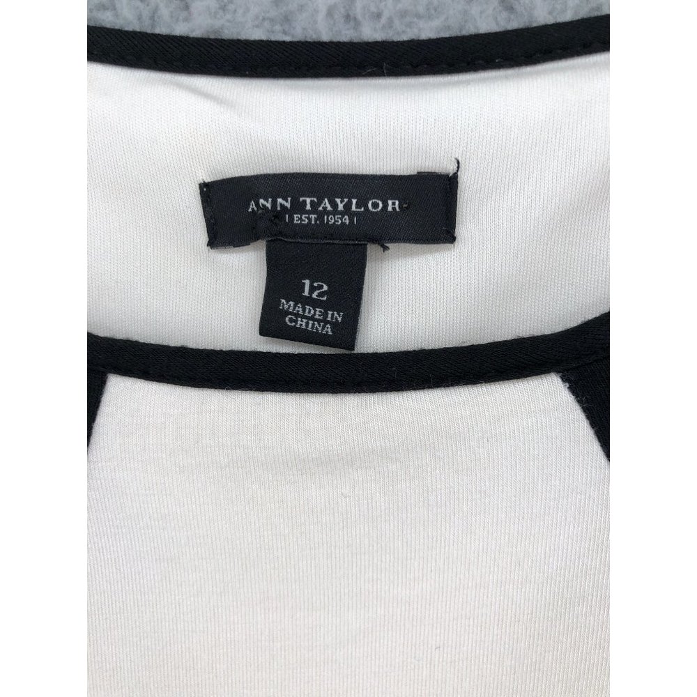 Ann Taylor Black and White Colorblock Midi Dress - Picture 5 of 10